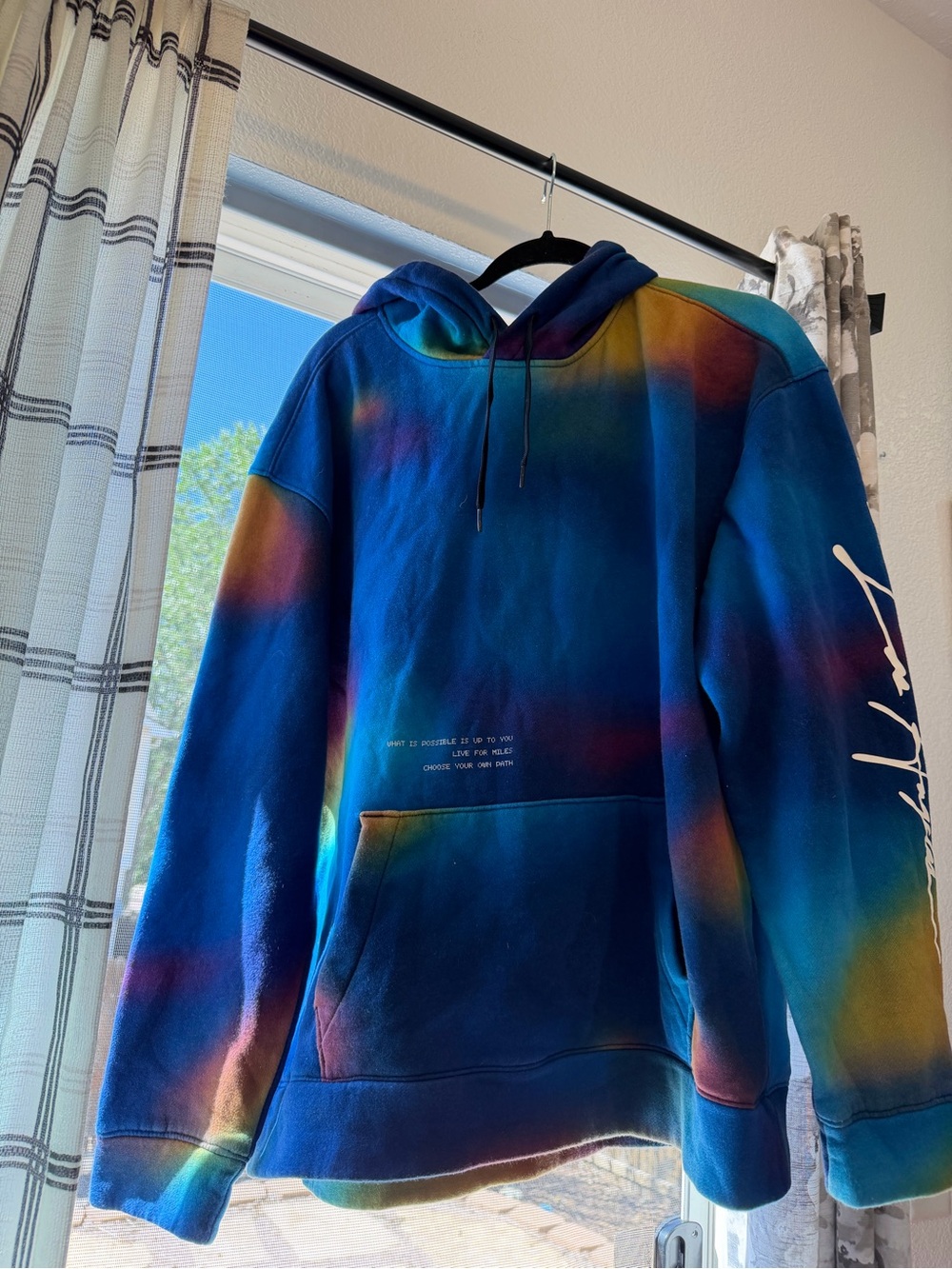 Hollister Blue Multicolor Tie-Dye Hoodie